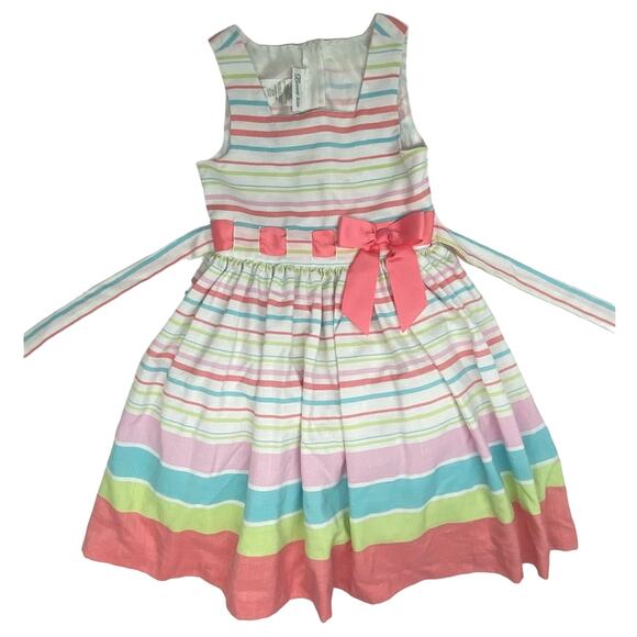 Bonnie Jean Other - Bonnie Jean Dress with Tulle Underskirt Size 7 Striped Pastel Colors